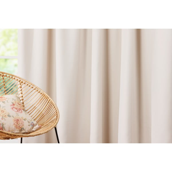 Krēmkrāsas aizkars ar āķiem 140x260 cm – Mendola Fabrics-image-1