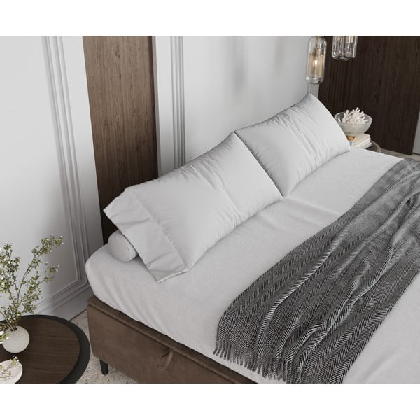 Bēša polsterēta divvietīga gulta ar veļas kasti 140x200 cm Tate – Maison de Rêve-image-4