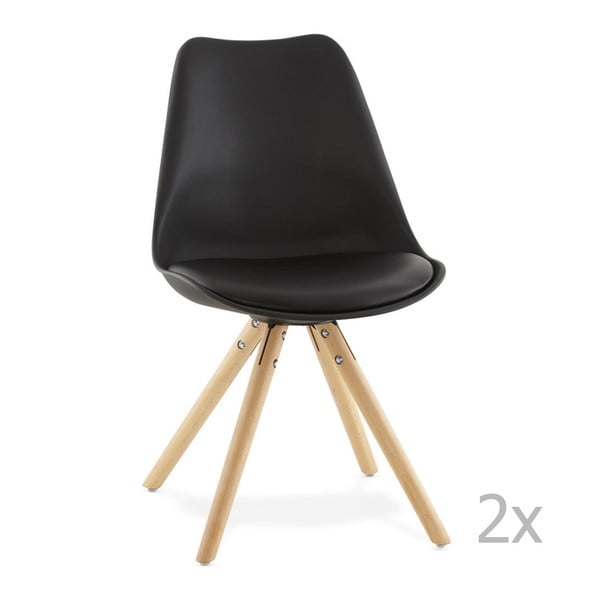 2 melnu ēdamistabas krēslu komplekts Kokoon Design Tolik