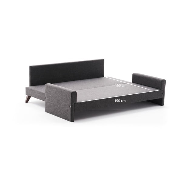 Antracīta pelēks izvelkamais dīvāns 208 cm Bella – Balcab Home-image-3