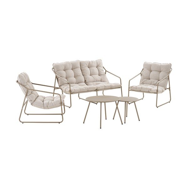 Bēšs polsterēts dārza atpūtas komplekts 4 personām Nilo – House Nordic-image-2