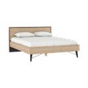 Dabīga toņa divvietīga gulta ar ozolkoka imitāciju un redelēm 160x200 cm Ry – Tvilum