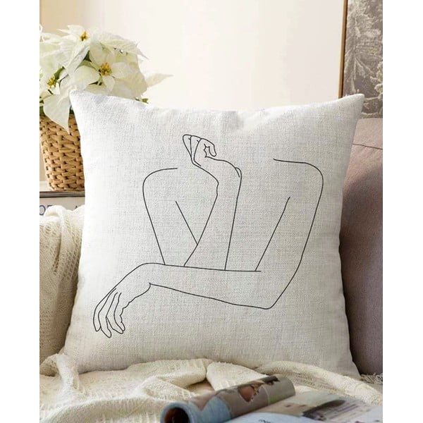 Spilvendrāna ar kokvilnas maisījumu Minimalist Cushion Covers Pose, 55 x 55 cm