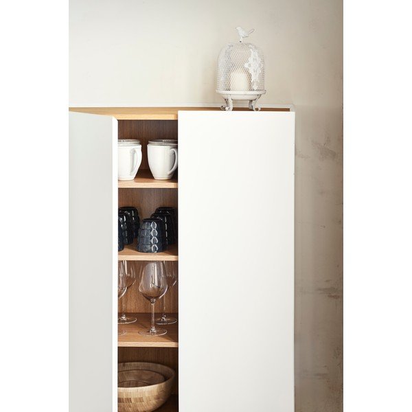 Balta augsta kumode ar ozolkoka imitāciju 95x120 cm Arista – Teulat-image-2