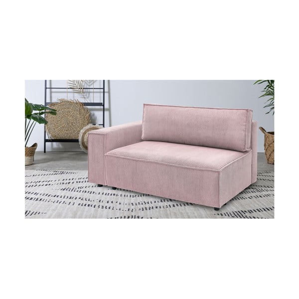 Gaiši rozā velveta modulārais dīvāns (ar kreiso stūri) Nihad modular – Bobochic Paris-image-1