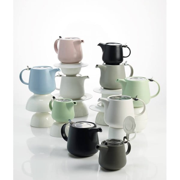 Gaiši pelēka porcelāna tējkanna ar sietiņu Maxwell & Williams Tint, 600 ml-image-1
