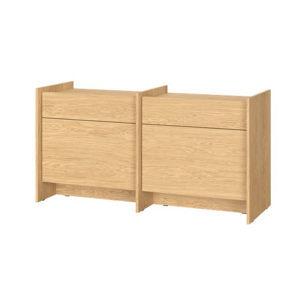Dabīga toņa kumode ar ozolkoka imitāciju 146x76x51 cm Hido – noo.ma