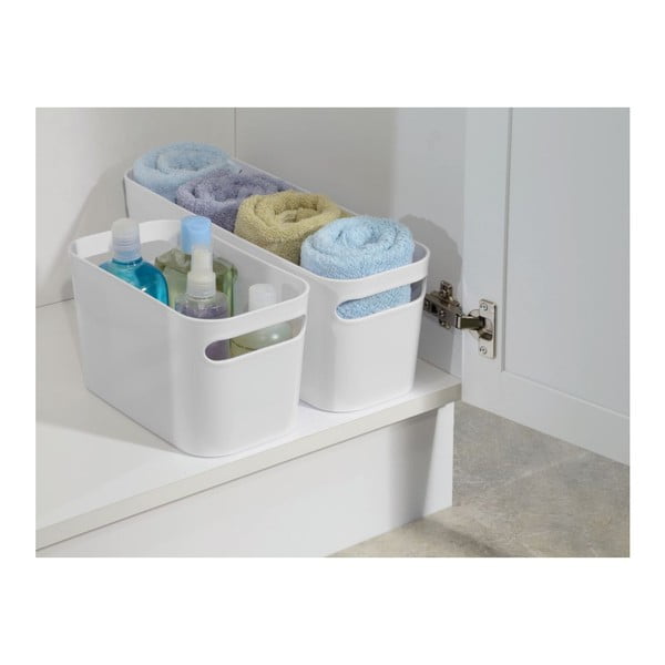 Balts uzglabāšanas grozs iDesign Una, 25,5 x 15,5 cm-image-1