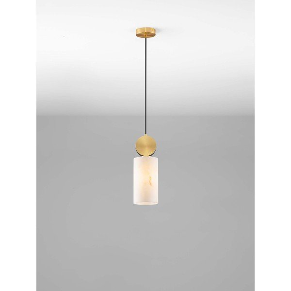 Krēmkrāsas/misiņa krāsas piekaramā lampa ar akmens imitāciju ø 12 cm Maru – Nova Luce-image-4