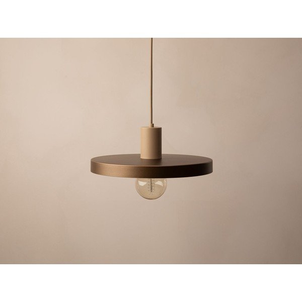 Gaiši brūna metāla piekaramā lampa ø 30 cm Ori – Micadoni -image-3