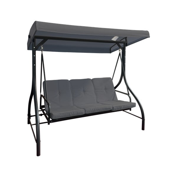 Pelēka metāla dārza šūpoles Paris – Rojaplast-image-2