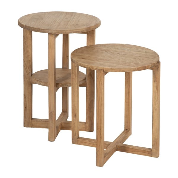 Ciedra masīvkoka apaļš sānu galdiņš ø 40 cm Dala – Ixia-image-2