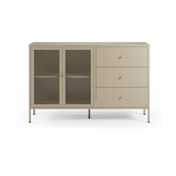 Krēmkrāsas metāla kumode 140x90x40 cm Fayna – Marckeric