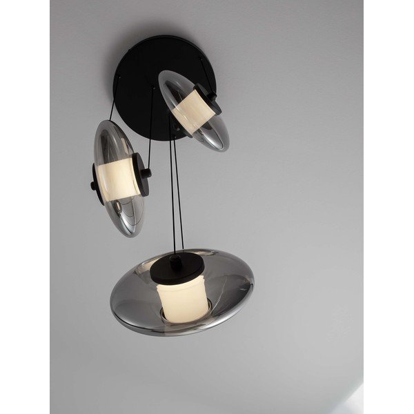 Matēti melna stikla LED piekaramā lampa ar regulējamu spilgtumu ø 35 cm Ballet – Nova Luce-image-2