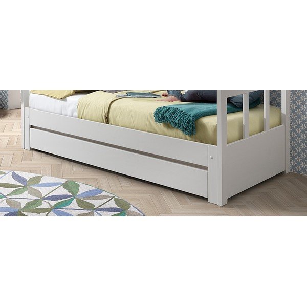 Balta atvilktne zem bērnu gultas PINO – Vipack-image-2