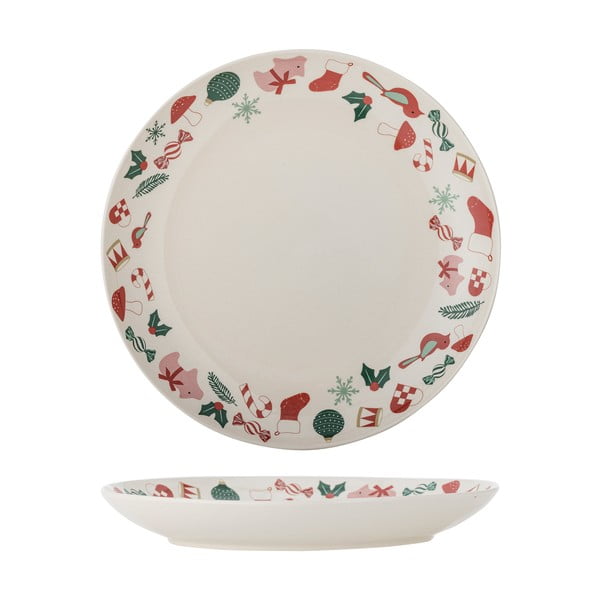Krēmkrāsas servēšanas māla šķīvis ar Ziemassvētku motīvu ø 28 cm Yule – Bloomingville-image-4