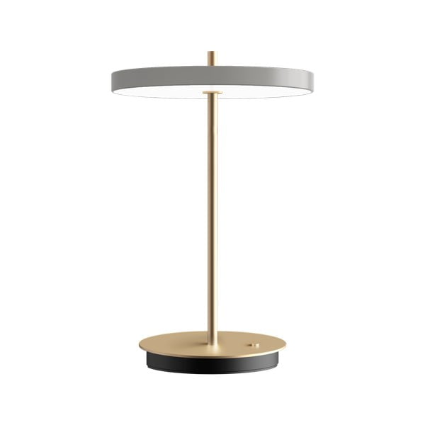 Gaiši pelēka LED galda lampa ar regulējamu spilgtumu un metāla abažūru (augstums 31 cm) Asteria Move – UMAGE-image-4