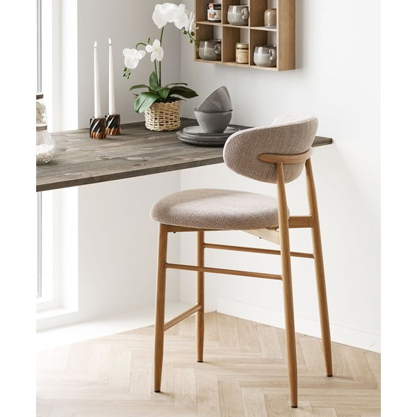 Bēšs/dabīga toņa polsterēts bāra krēsls (sēdekļa augstums 65 cm) Levanto – House Nordic-image-1