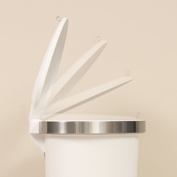 Balta plastmasas atkritumu tvertne ar pedāli 50 l – Addis-image-3