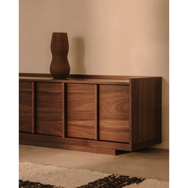 Brūns TV galdiņš ar riekstkoka imitāciju 200x47x40 cm Onix – Kave Home-image-4