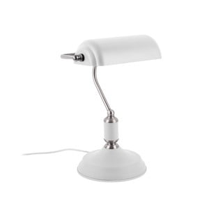 Balta galda lampa ar sudraba detaļām Leitmotiv Bank