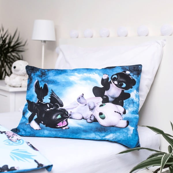 Zila kokvilnas bērnu gultas veļa 100x135 cm How to Train Your Dragon "Babies" – Jerry Fabrics-image-3