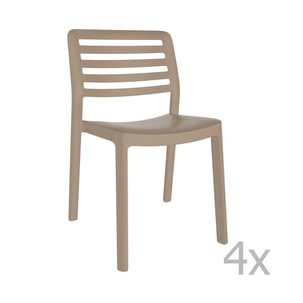 4 smilšaini brūnu dārza krēslu komplekts Resol Wind