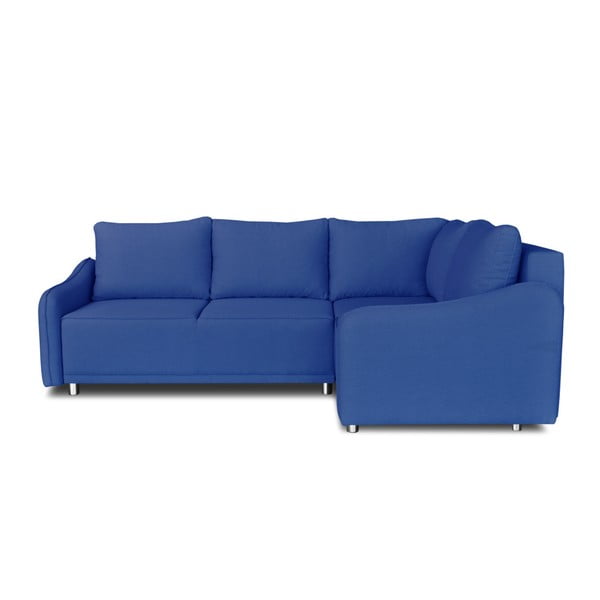 Zila stūra dīvāns-guļamā gulta Windsor & Co. Dīvāni Delta, labais stūris