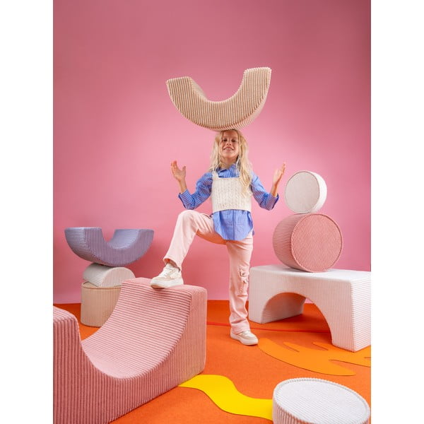 Rozā velveta putu rotaļu laukums 75x49x37 cm Rainbow Montessori – Wigiwama-image-4