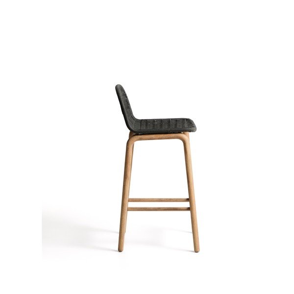 Tumši pelēks masīvkoka dārza bāra krēsls Alipa – Kave Home-image-4