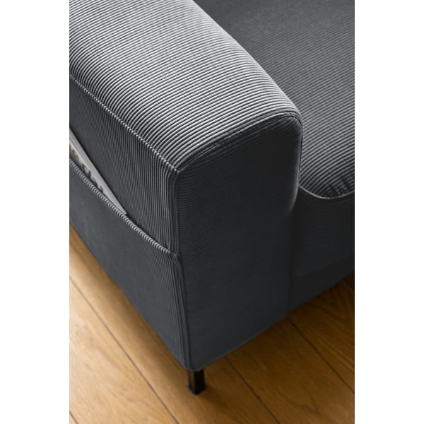 Tumši pelēks velveta atpūtas krēsls Lofty Lilly – Miuform-image-4