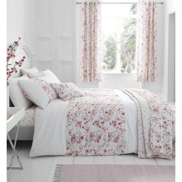 Balta un sarkana gultasveļa Catherine Lansfield Jasmine Floral, 200 x 200 cm-image-3