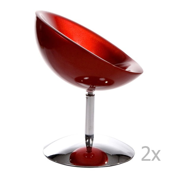 2 sarkanu grozāmo krēslu komplekts Kokoon Design Bļoda
