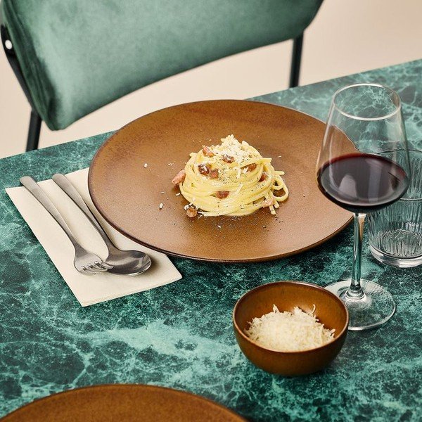Brūns deserta porcelāna šķīvis ø 21 cm Ovio – BonBistro-image-1