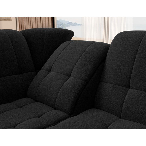 Melns salokāms/ar uzglabāšanas vietu stūra dīvāns (ar kreiso stūri/L veida) Sado – ELTAP-image-1