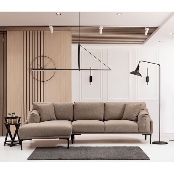 Bēšs stūra dīvāns Artie Leo, kreisais stūris-image-1