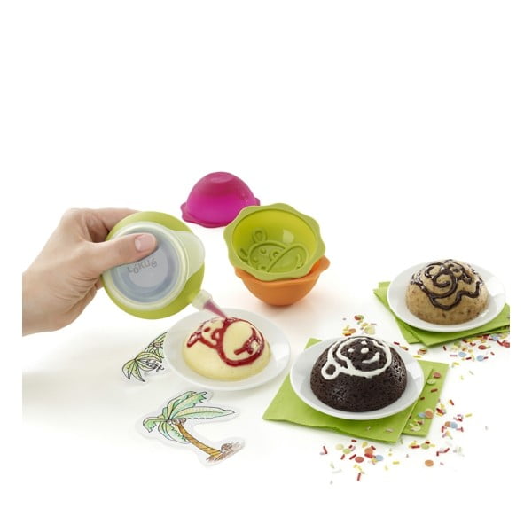 Brūns konditorejas dekorators ar 4 uzgaļiem Lékué Decopen-image-2