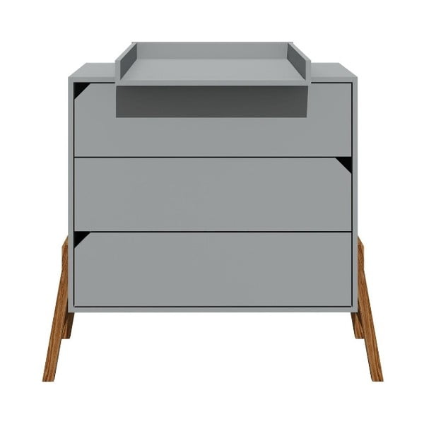 Pelēka kumode ar 3 atvilktnēm BELLAMY Lotta-image-2