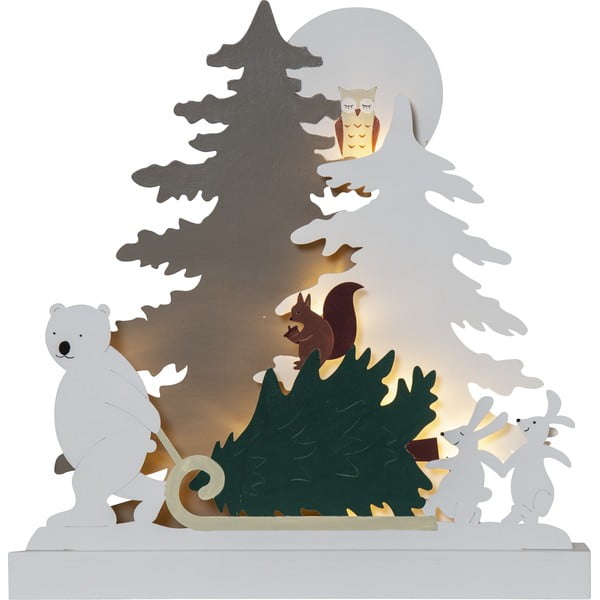 Balts gaismas dekors ar Ziemassvētku motīvu Forest Friends – Star Trading