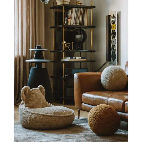 Brūns bērnu dīvāna spilvens no buklē auduma Ball – Wigiwama-image-3