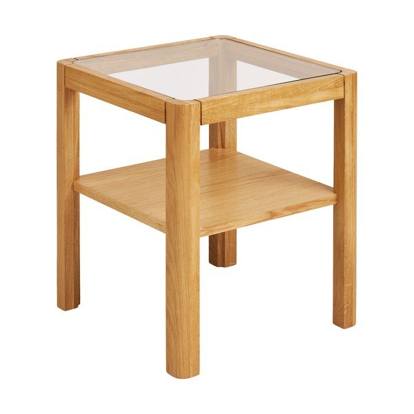 Sānu galdiņš ar stikla galda virsmu 40x40 cm Lourmarin – House Nordic