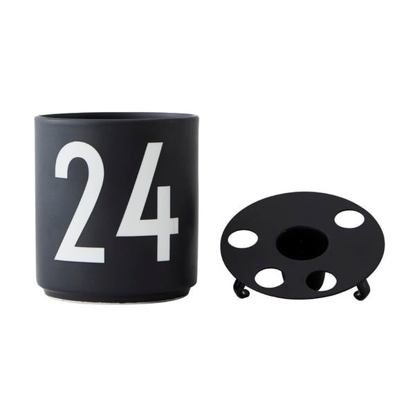 Melns porcelāna svečturis Design Letters-image-2