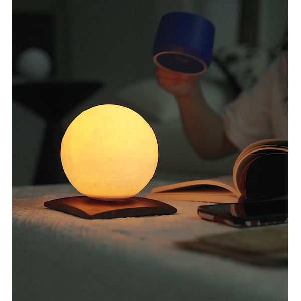 Tumši brūns gaismas dekors ar USB ø 12 cm Smart LunaSpin – Gingko-image-1