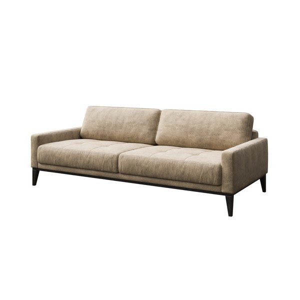 Bēšs ādas imitācijas dīvāns MESONICA Musso Tufted, 210 cm-image-2