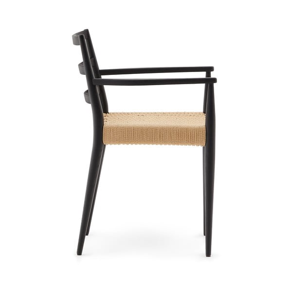 Melni/dabīga toņa ozola masīvkoka pusdienu krēsli (2 gab.) Analy – Kave Home-image-3