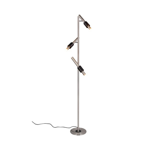Melna/sudraba krāsas LED stāvlampa (augstums 150 cm) Ikaris – Trio Select