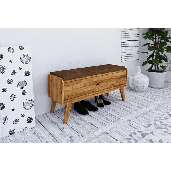 Ozolkoka sols ar glabāšanas vietu un oranžu sēdekli Retro – The Beds-image-1