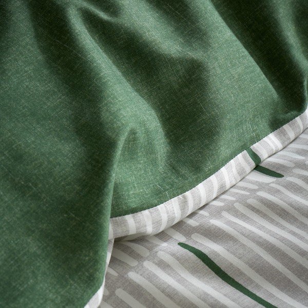 Zaļa/pelēka vienguļamā kokvilnas gultas veļa 135x200 cm Camden Stripe – Content by Terence Conran-image-4