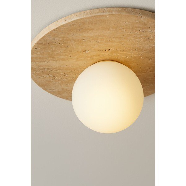 Bēša akmens griestu lampa ar stikla abažūru ø 12 cm Hilde – Opviq lights-image-4