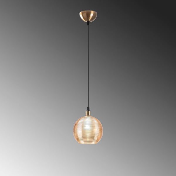 Okera dzeltena/zelta krāsas piekaramā lampa ar stikla abažūru ø 15 cm Muzo – Opviq lights-image-4